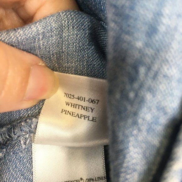 Rails Whitney Chambray Pineapple Button Down Shirt Blouse Size S - Picture 11 of 12